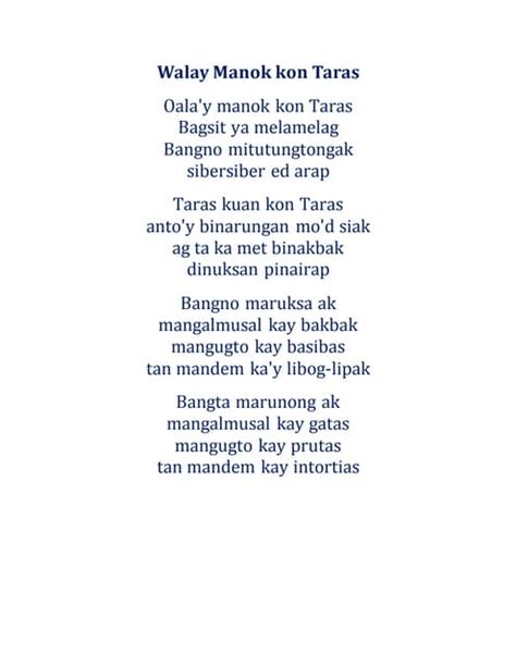 Halimbawa ng Balitaw: Example of Balitao Lyrics .